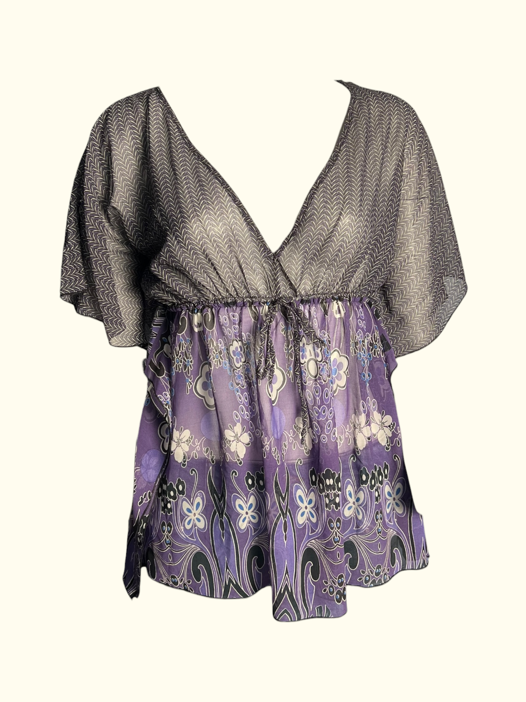 Patterned Purple Top (M)