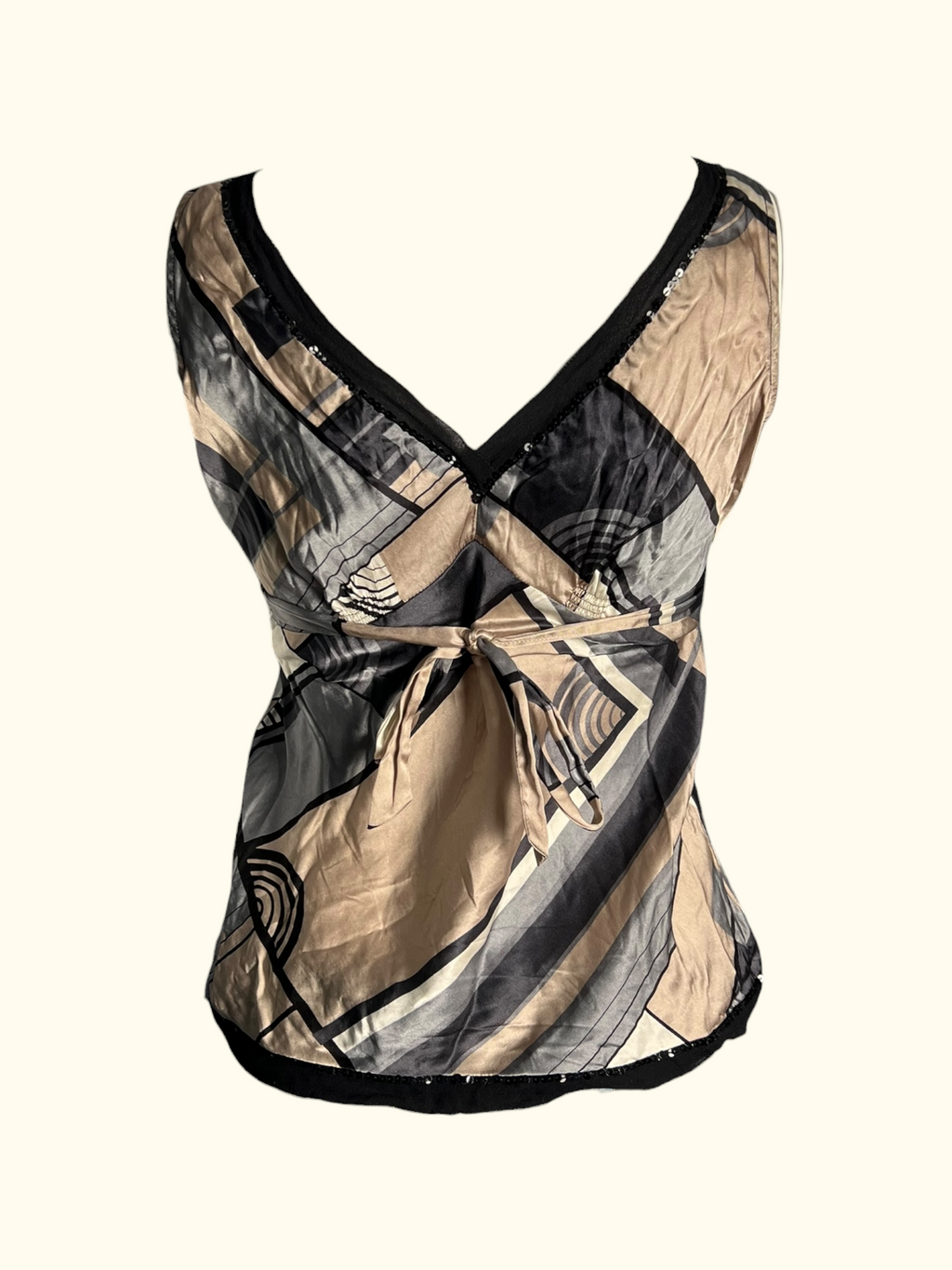 Silk Patterned Tank Top (M)