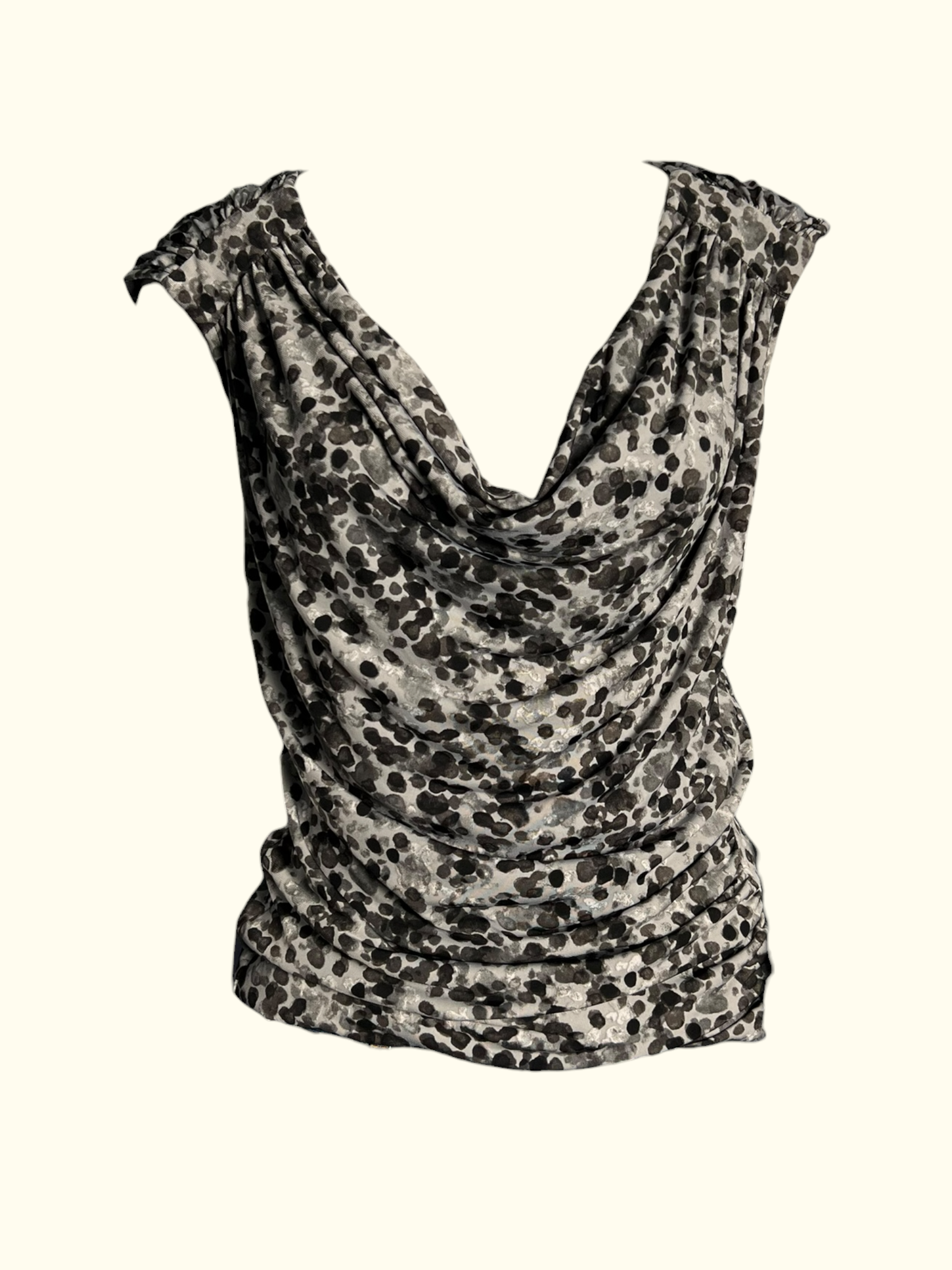 Grey Patterned Drape Top (XL)