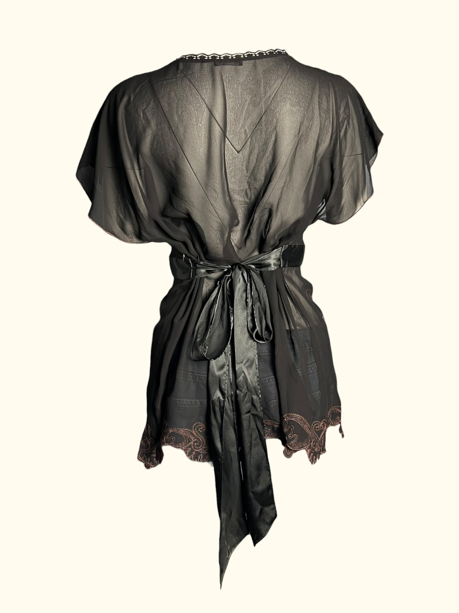 Sheer Black Patterned Blouse (XL-XXL)