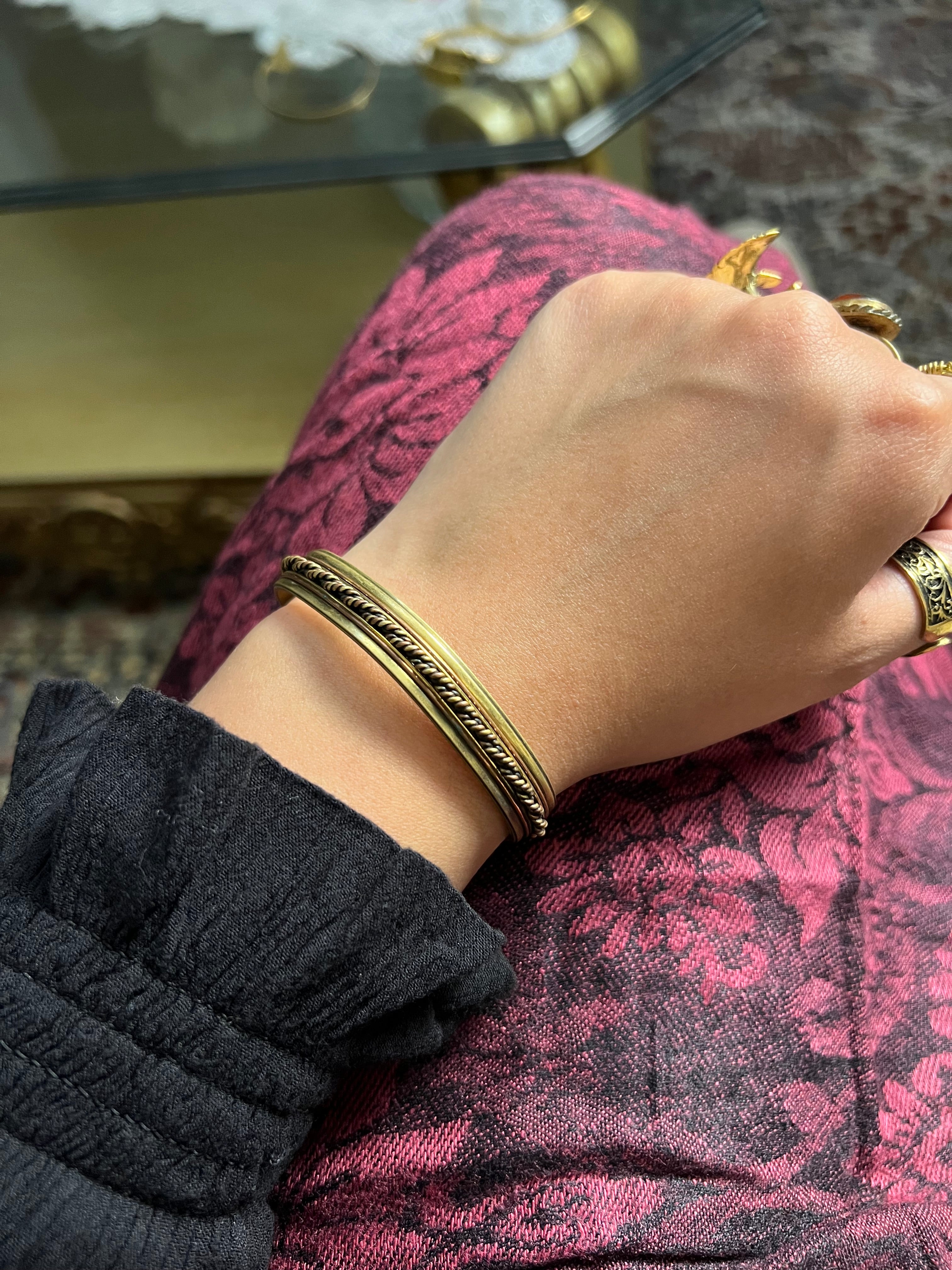 Beaded Brass Bracelet