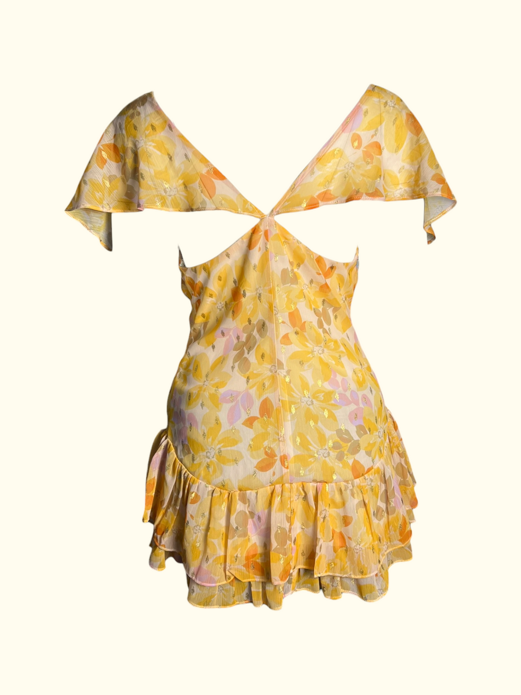 Floral Yellow Flowy Top (S-M)