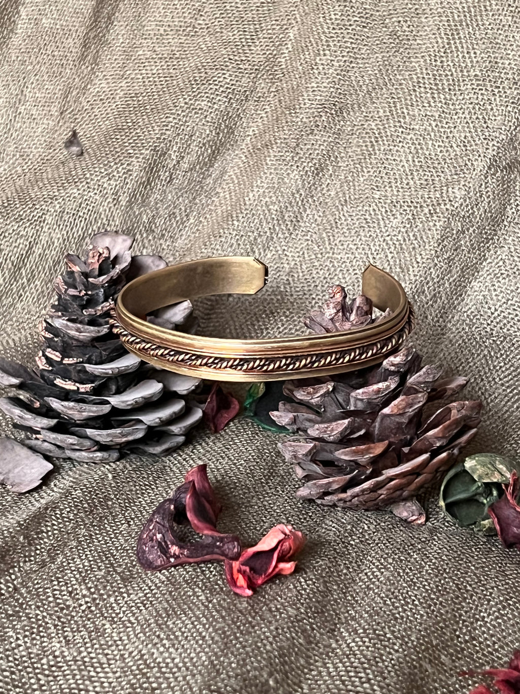 Beaded Brass Bracelet