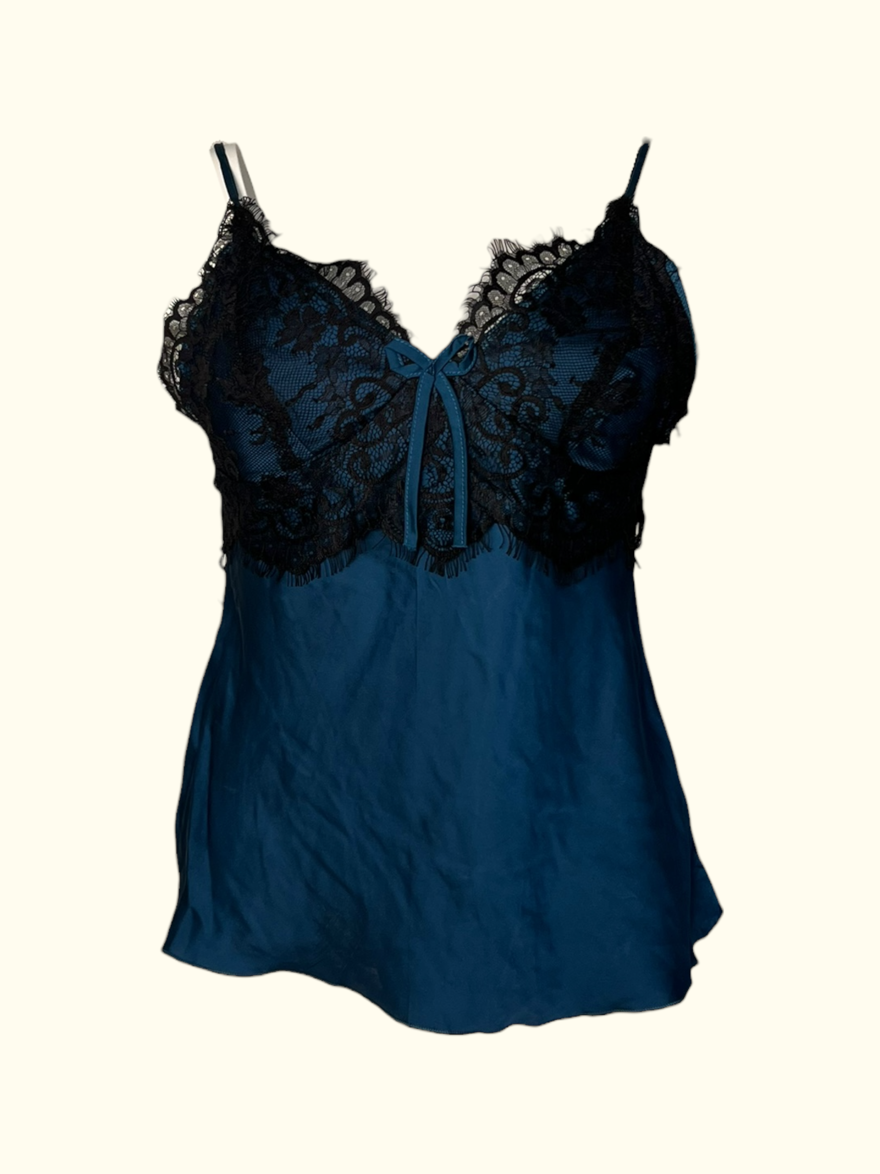 Royal Blue Satin Lace Top