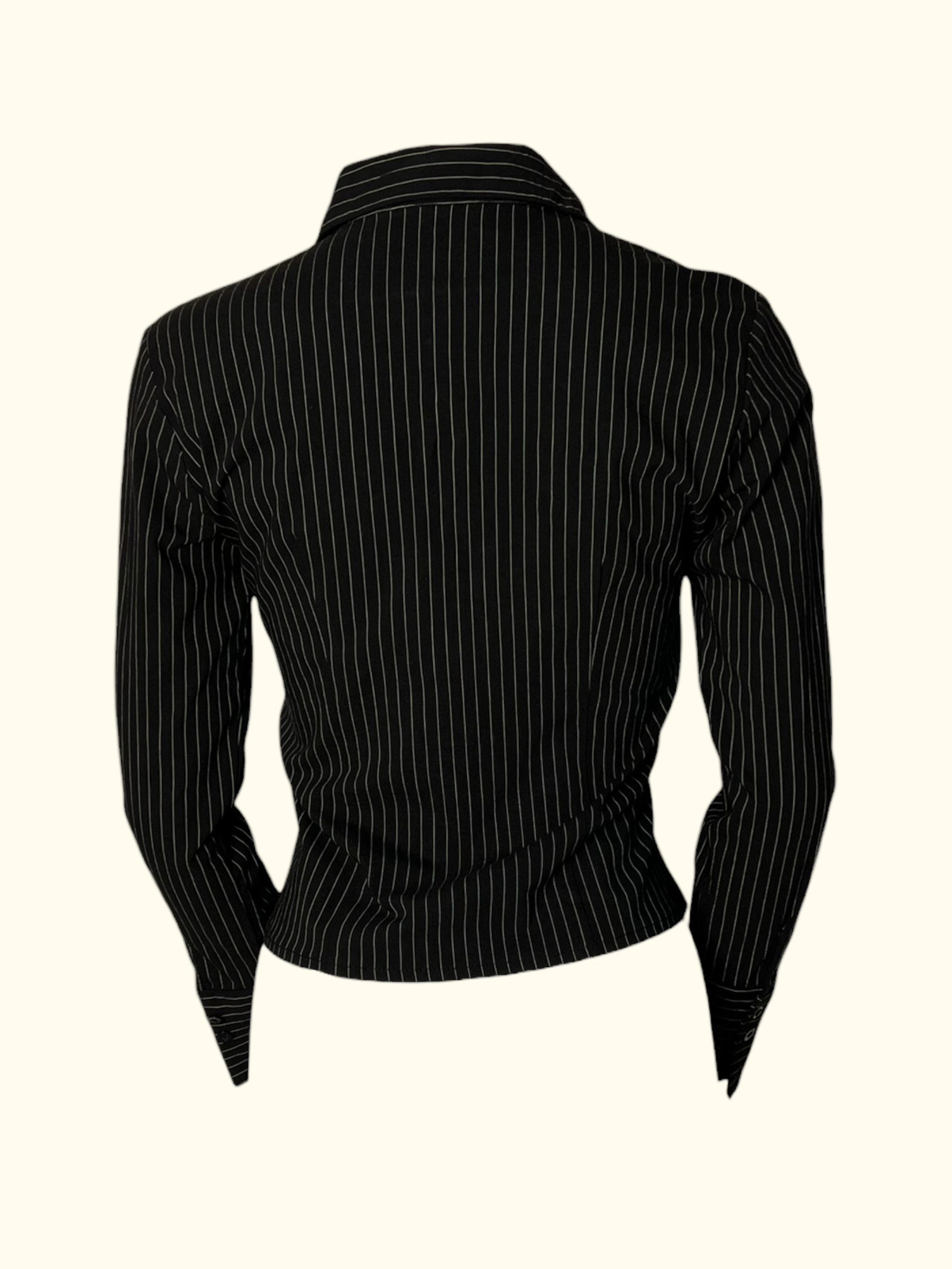 Black Pinstripe Top