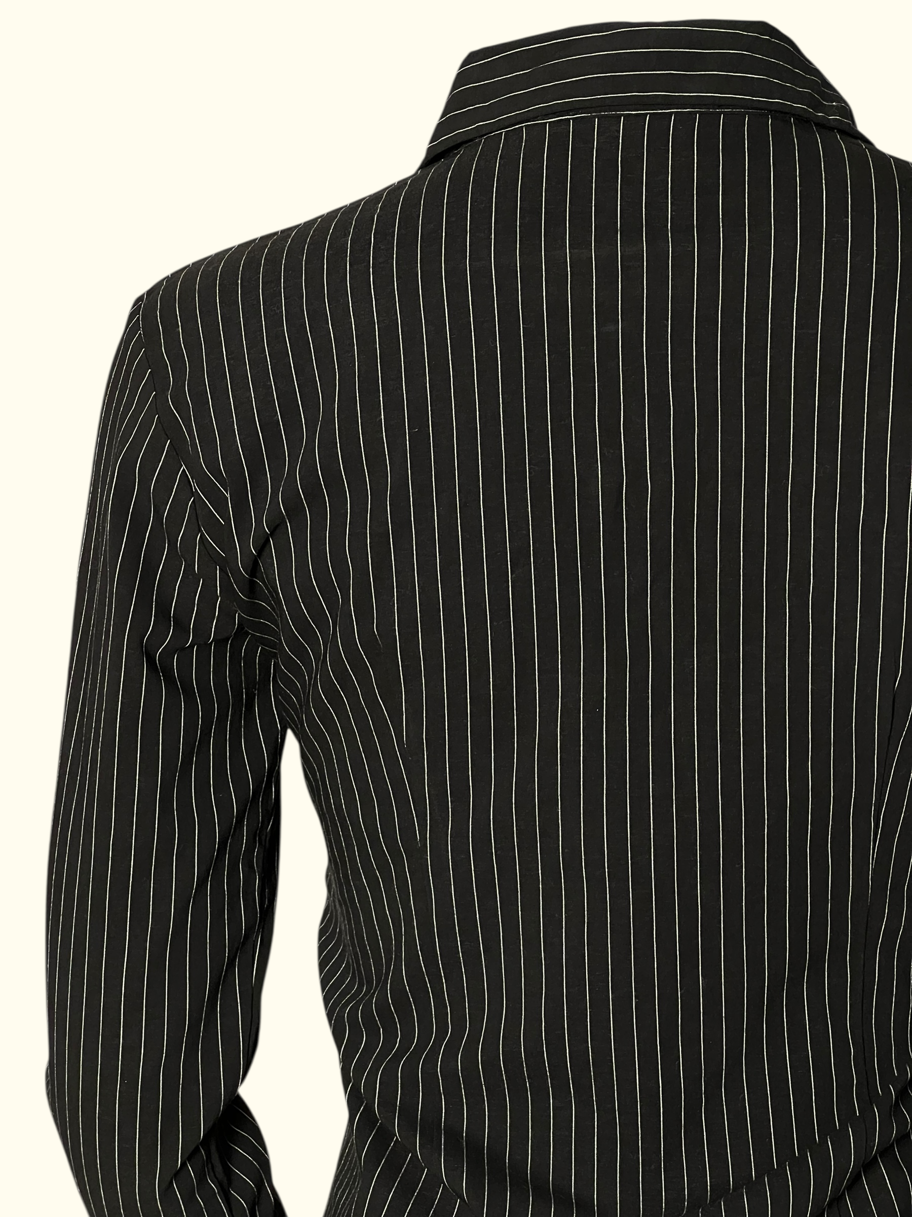 Black Pinstripe Top