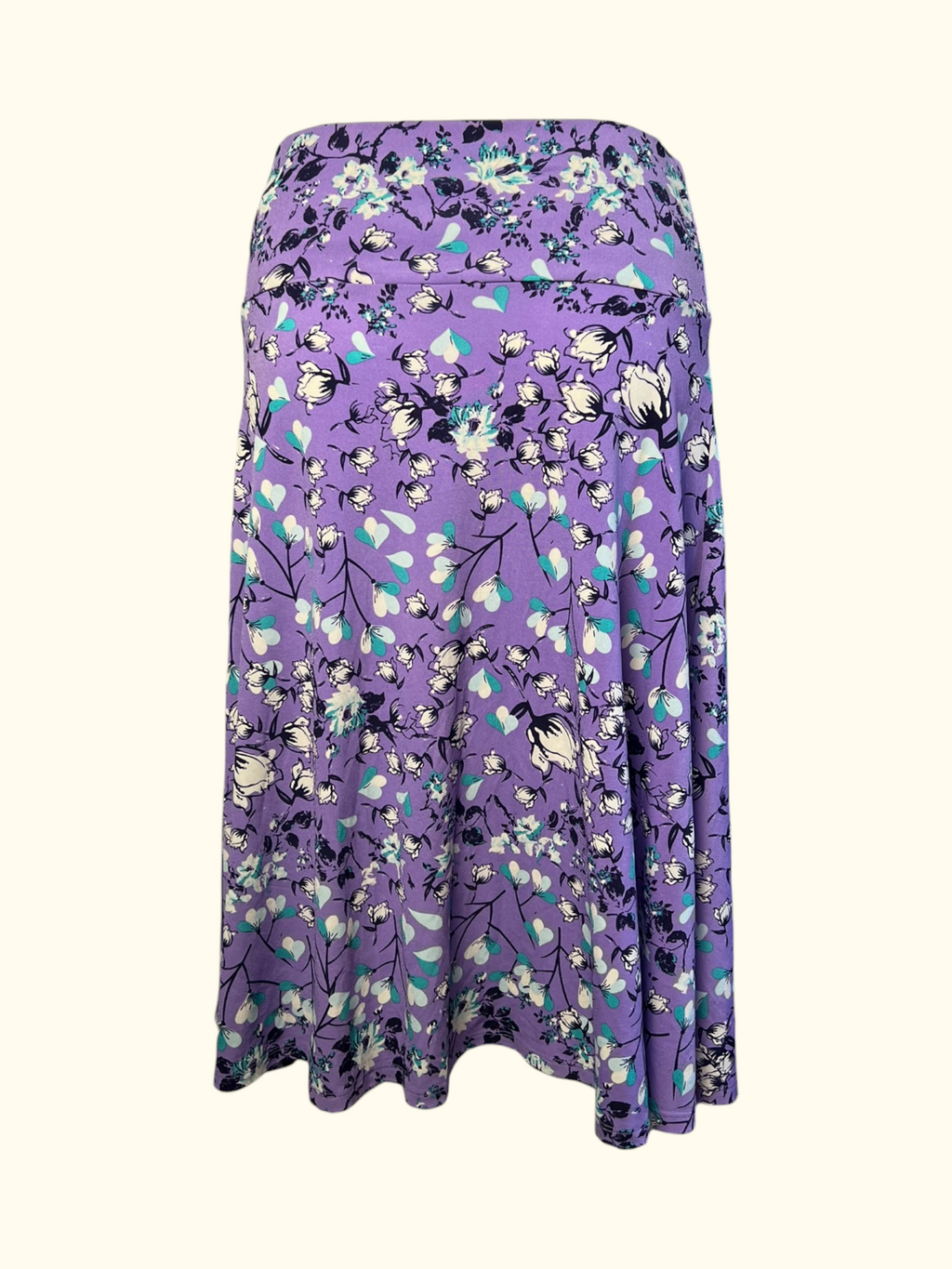 Purple Floral Midi Skirt (L)