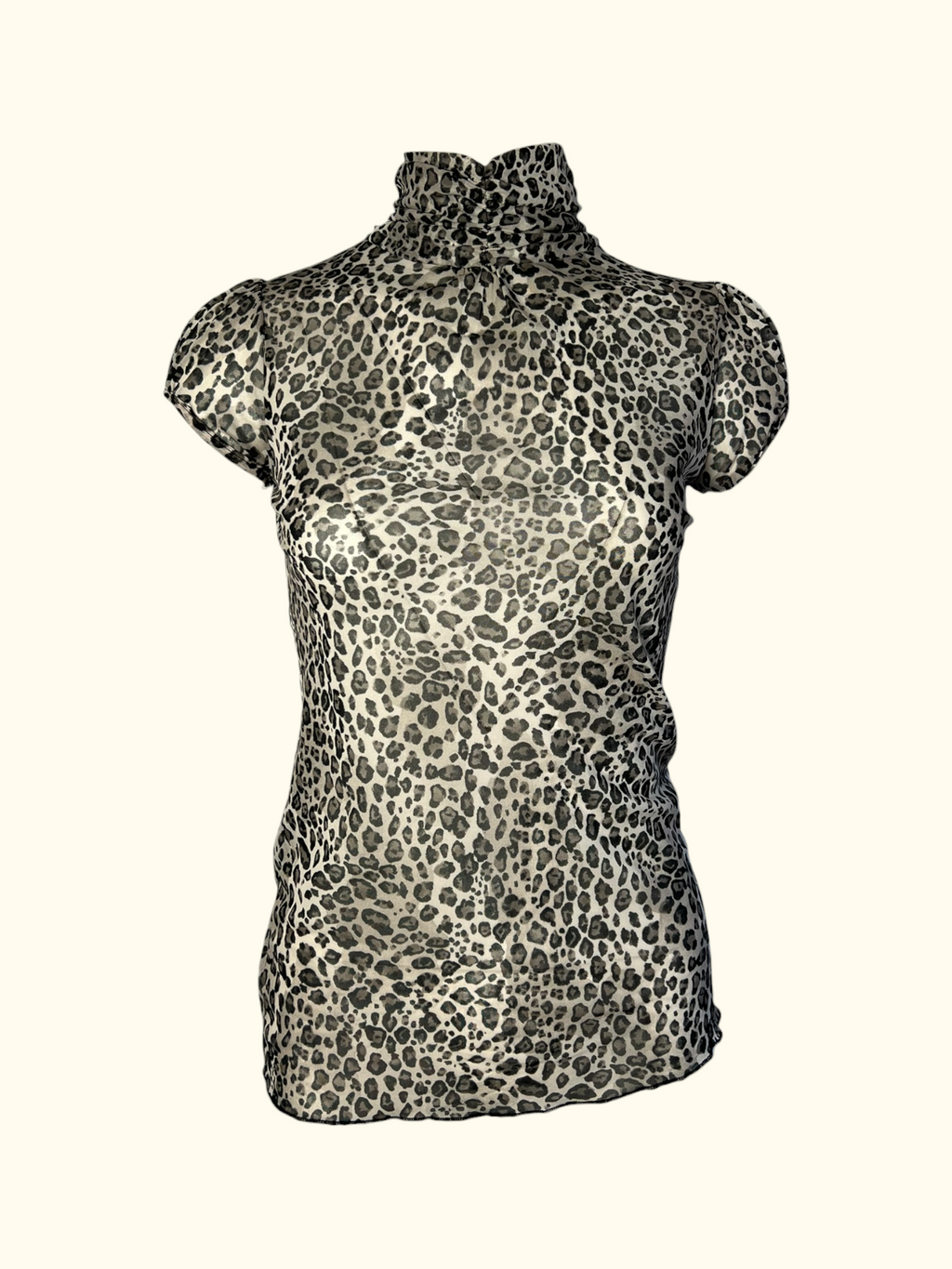 Animal Print Sheer Blouse (M)