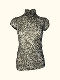 Animal Print Sheer Blouse (M)