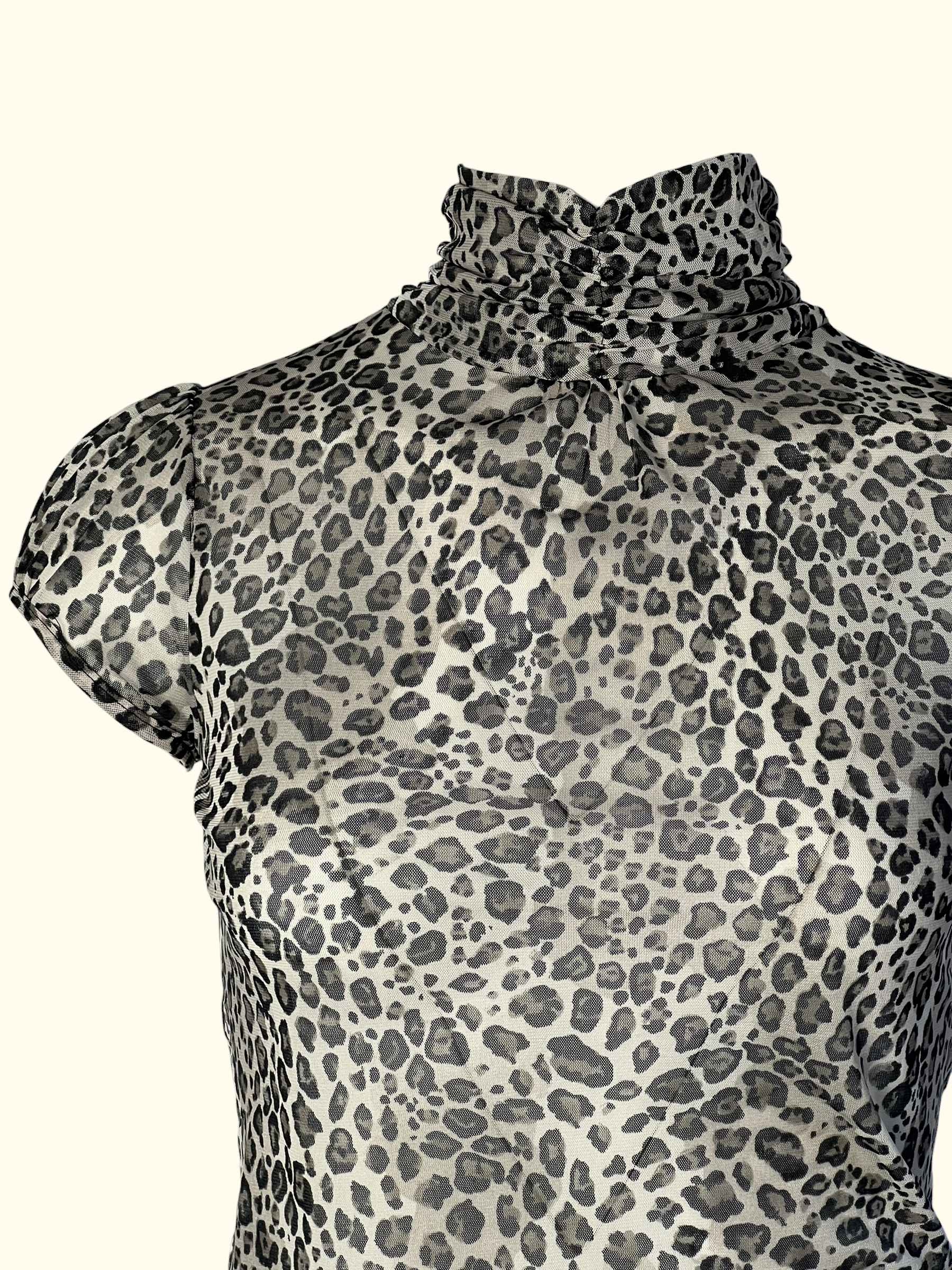 Animal Print Sheer Blouse (M)