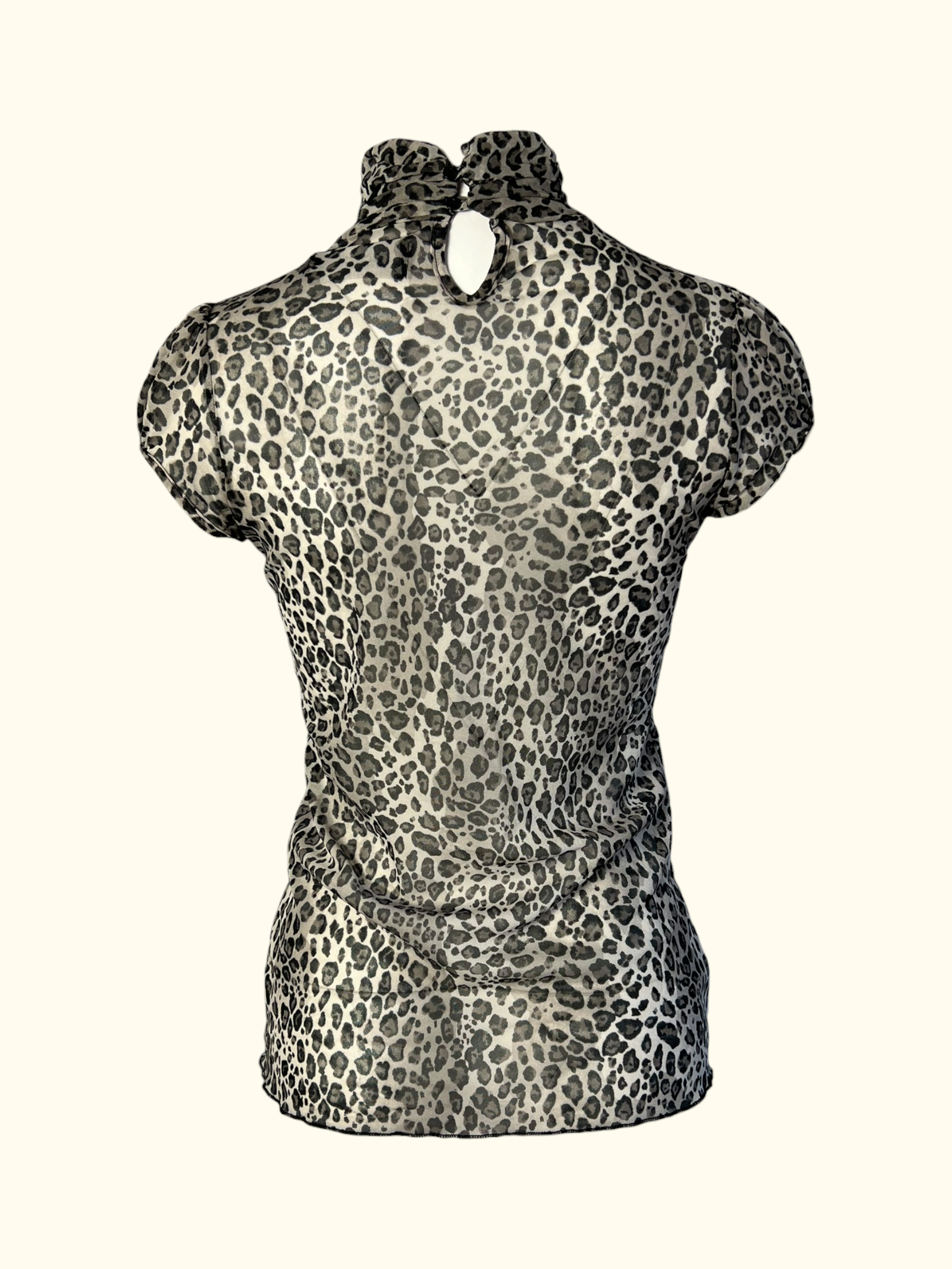 Animal Print Sheer Blouse (M)