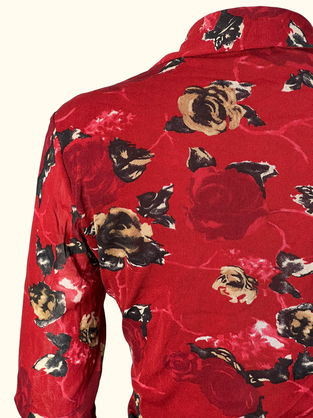Red Floral Patterned Blouse (L-XL)
