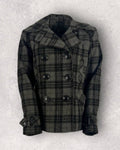 Midnight Plaid Wool-Blend Tailored Coat (M-L)