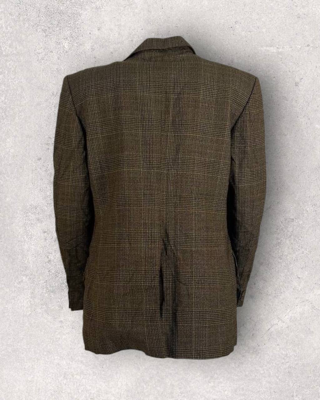 Checkered Brown Wool Blazer (L-XL)