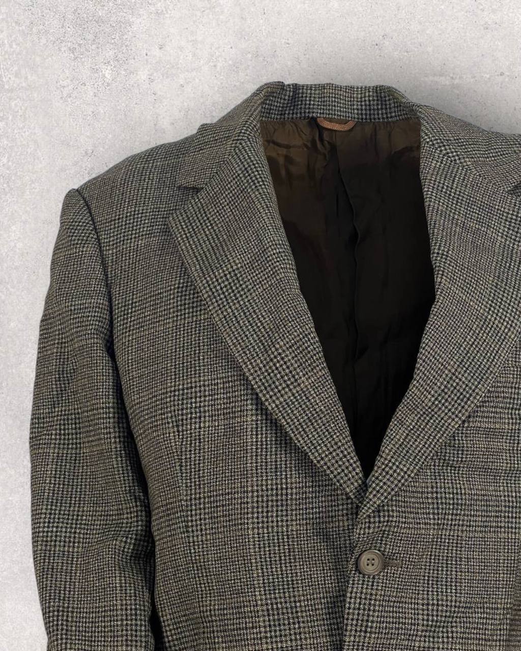 Checkered Brown Wool Blazer (L-XL)