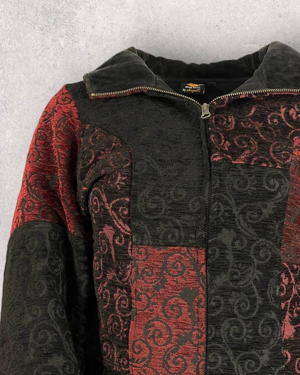 Gothic Black & Red Patterned Jacket (XS-S)