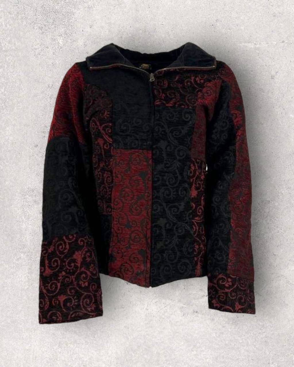 Gothic Black & Red Patterned Jacket (XS-S)