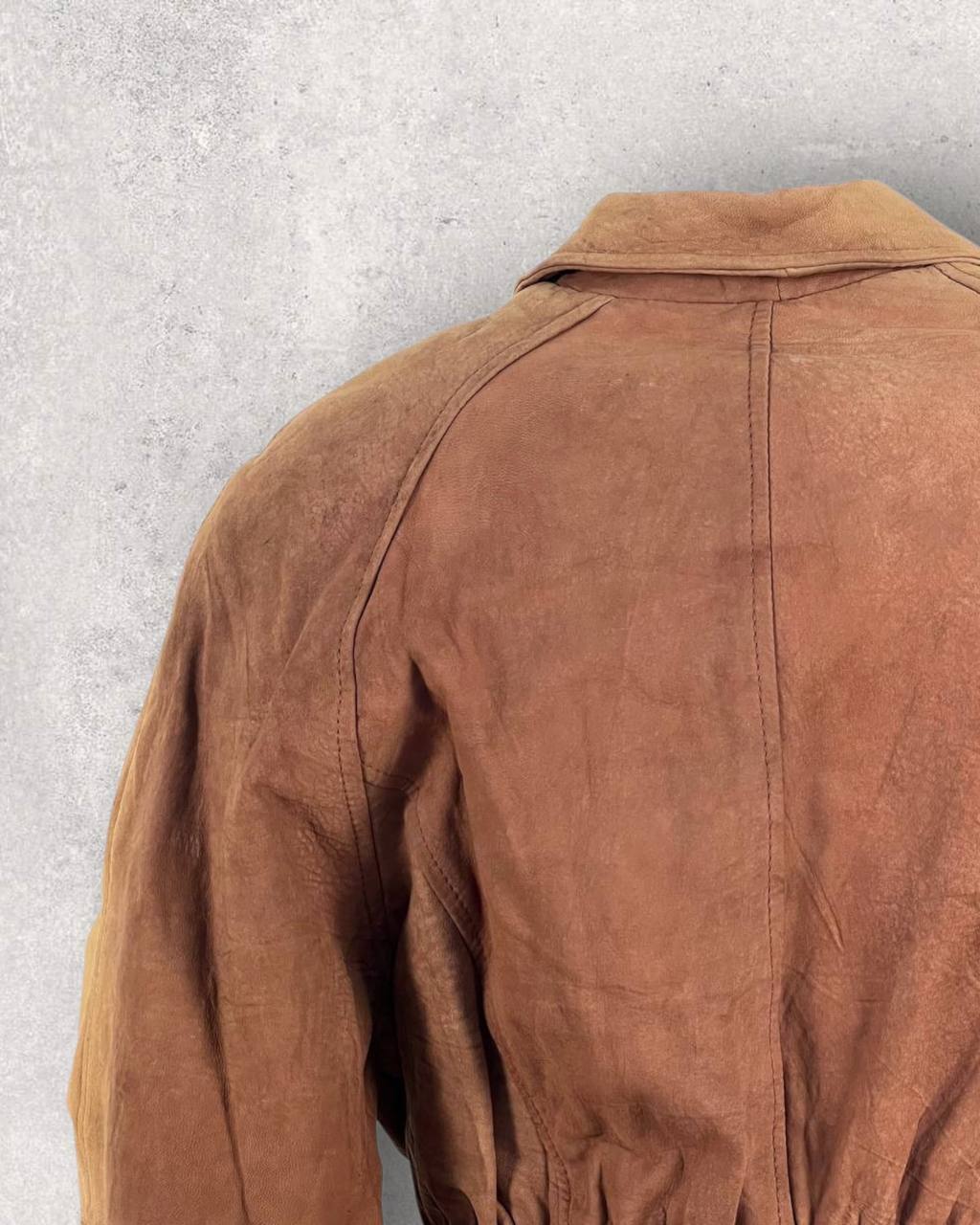 Vintage Belted Brown Suede Coat (M-L)