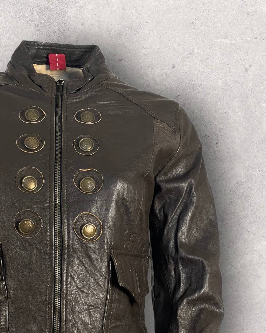 Gothic Faded Leather Jacket (XS-S)