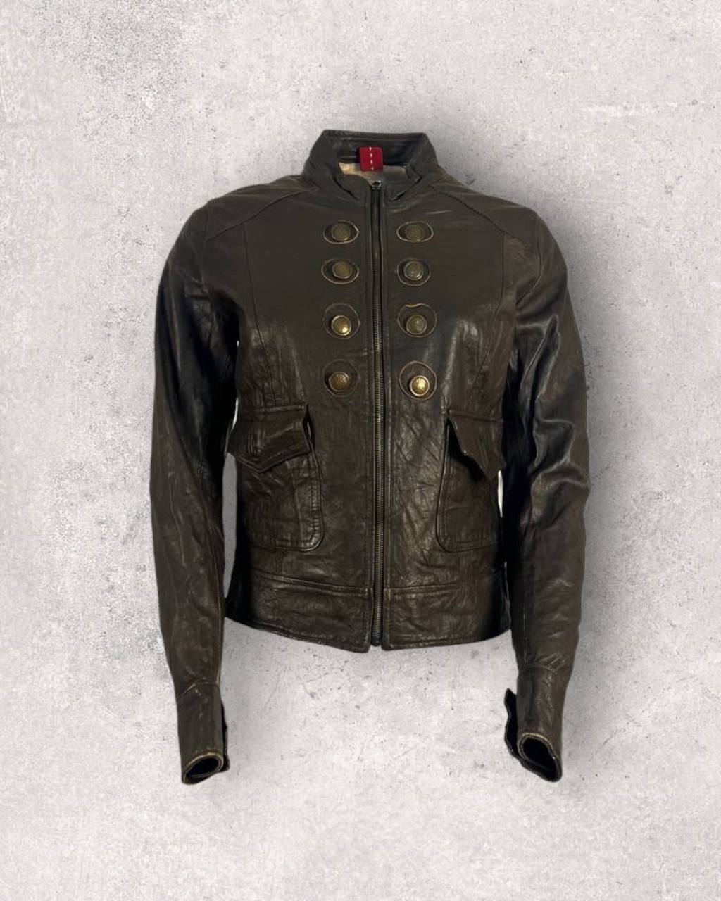 Gothic Faded Leather Jacket (XS-S)