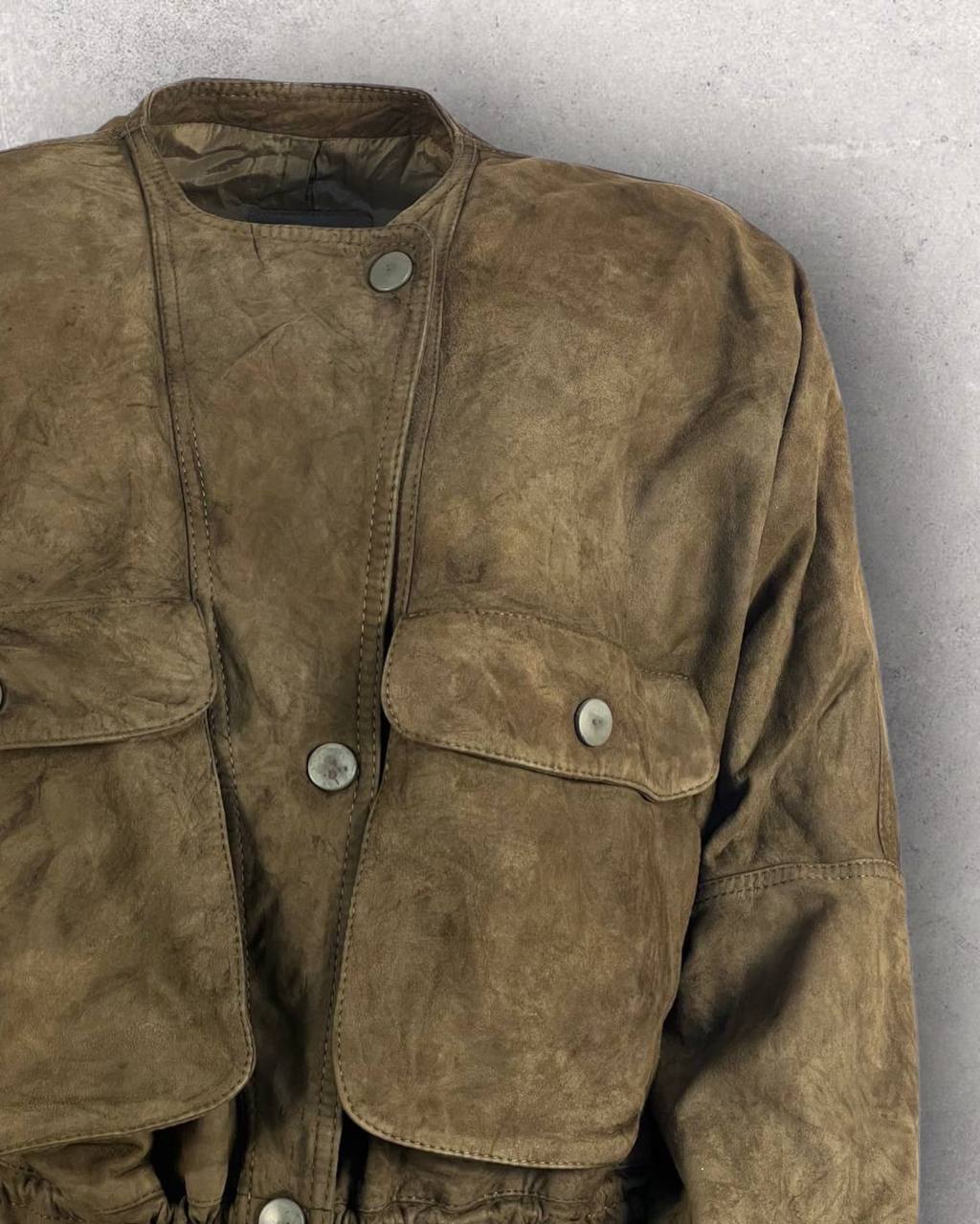Vintage Olive Suede Field Jacket (M-L)