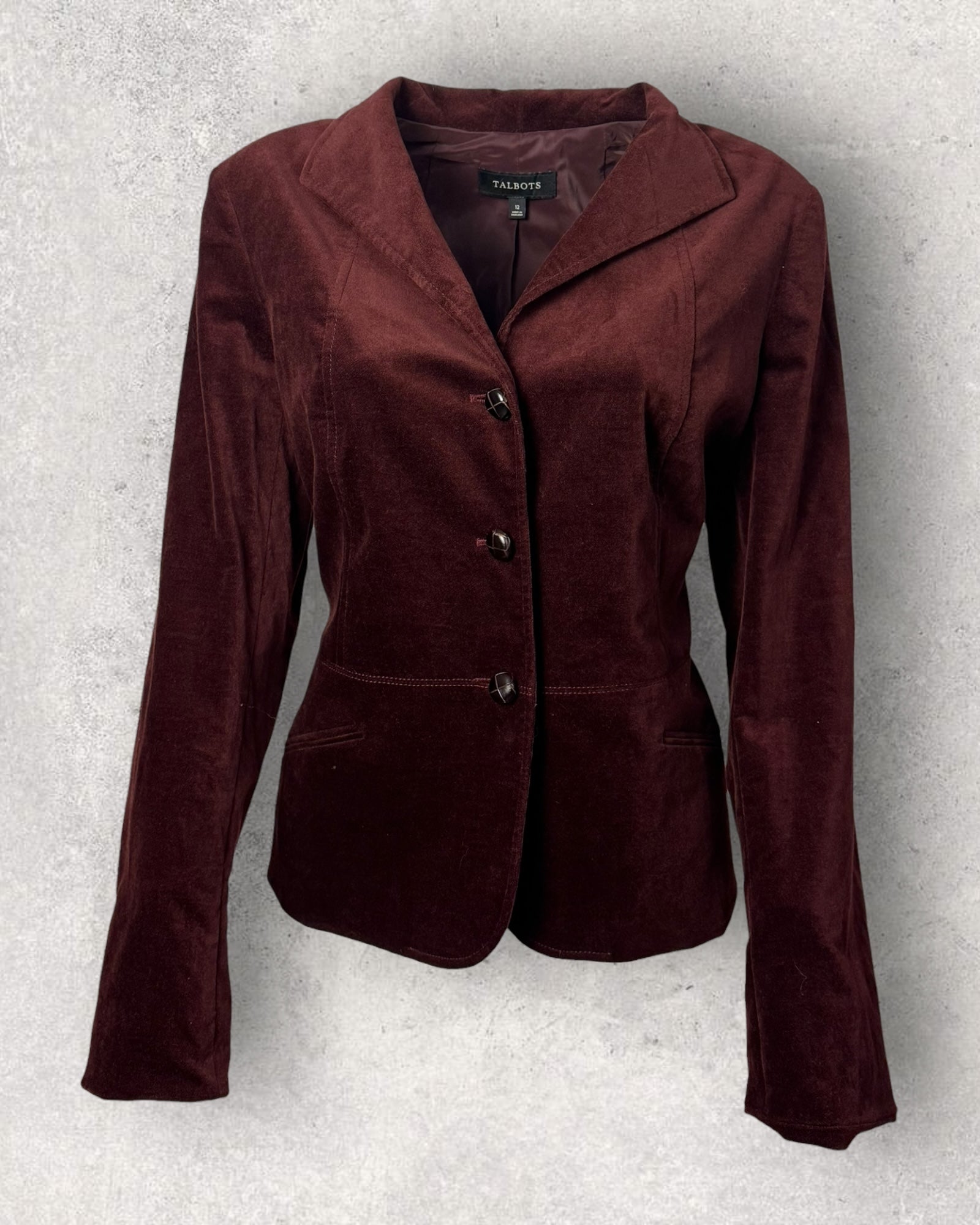 Burgundy Velvet Blazer (M-L)