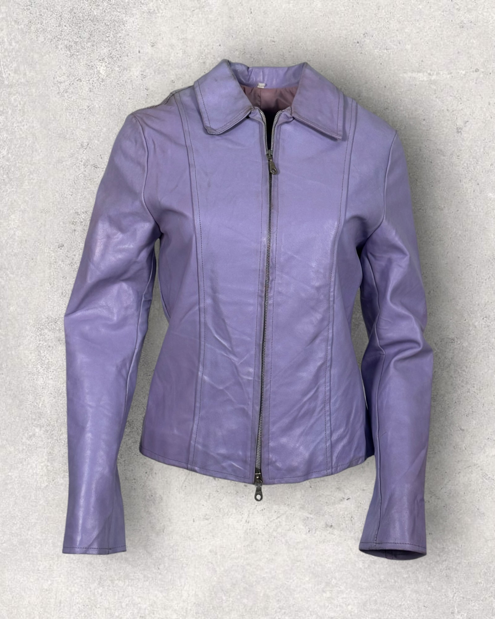 Italian Lavender Leather Jacket (XS-S)