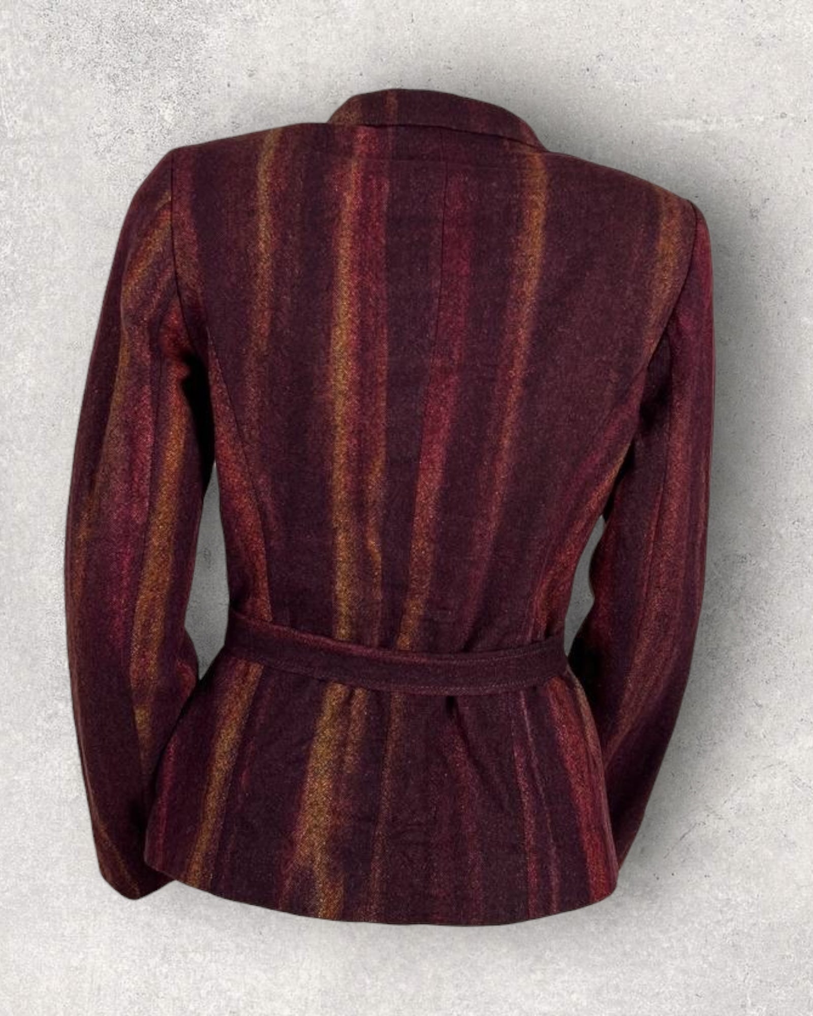 Burnt Ruby Wool Blend Belted Jacket (XS-S)