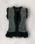 Grey Floral Suede Vest (S-L)