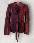 Burnt Ruby Wool Blend Belted Jacket (XS-S)