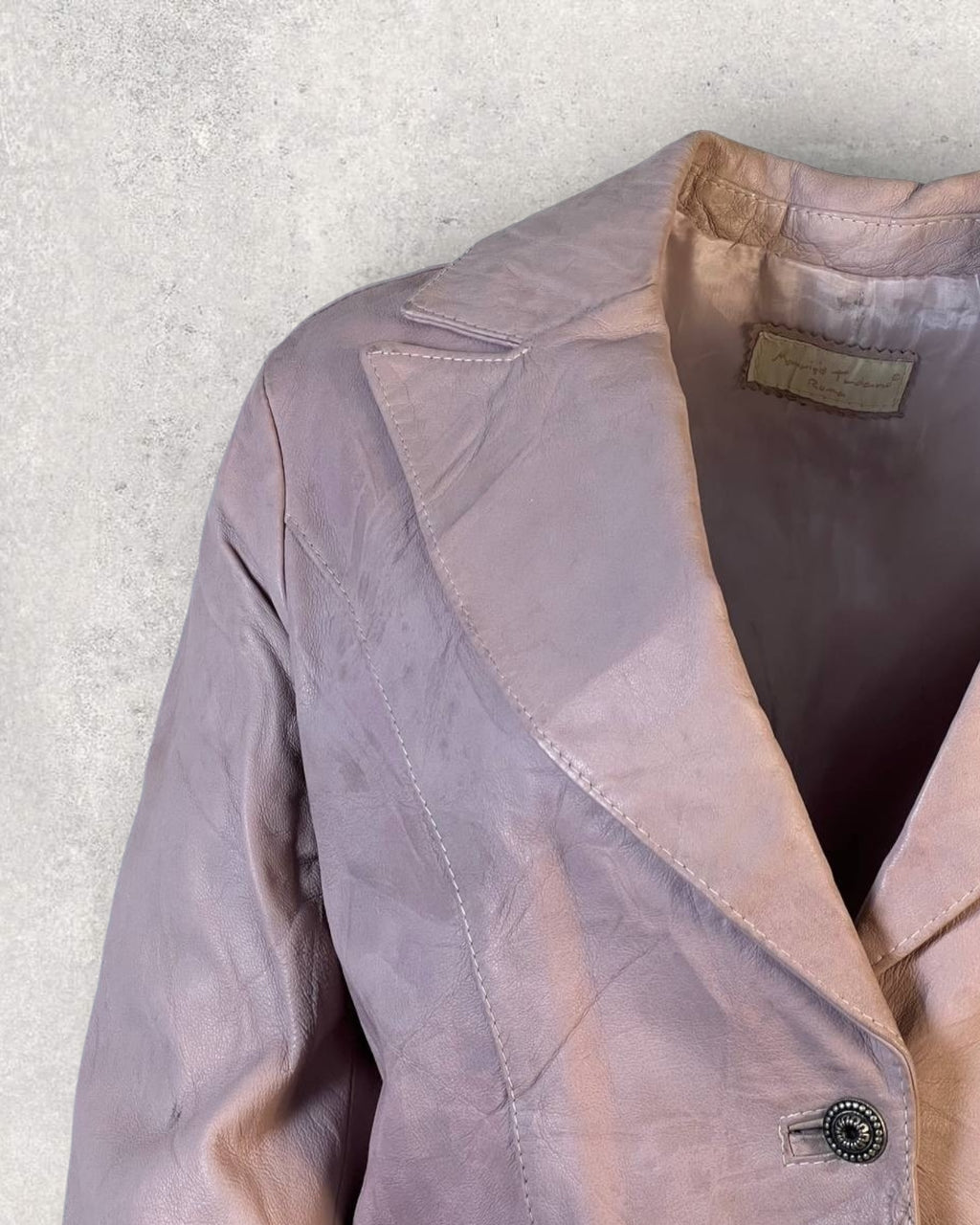 Dusty Rose Leather Jacket (S-M)