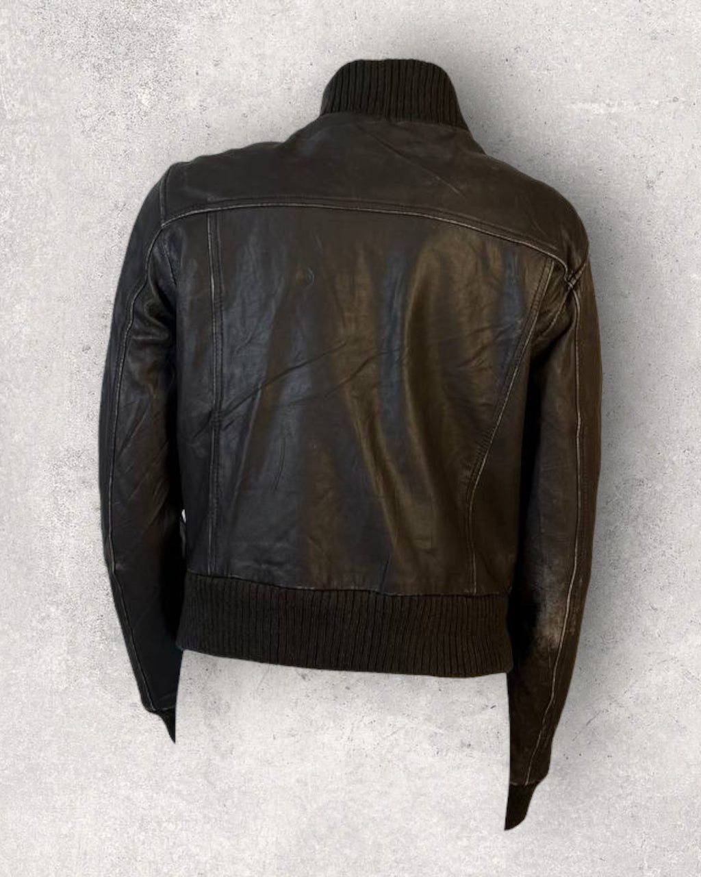 Retro Black Leather Jacket (S-M)