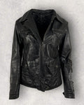 Jet-Black Biker Jacket (S-M)