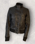 Retro Black Leather Jacket (S-M)