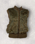 Faux Fur Brown and Olive Vest (M-L)
