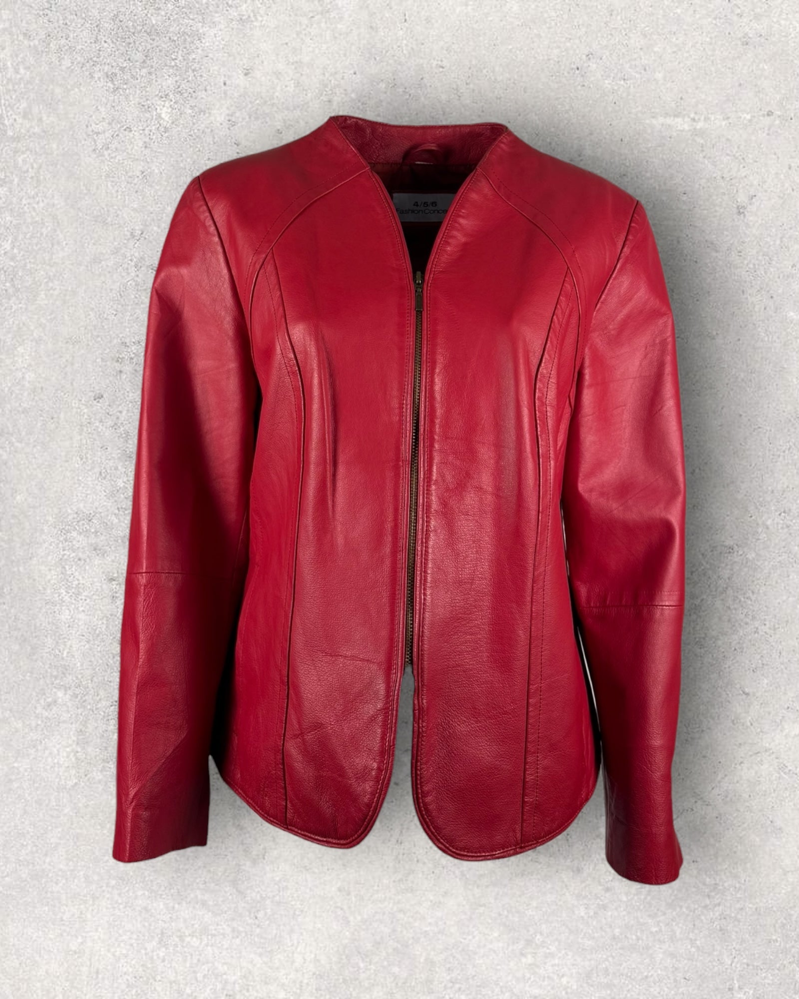 Bright Red Leather Jacket (M-L)