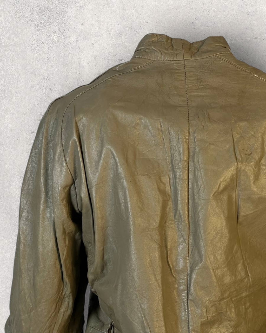 Olive Leather Jacket (XS-S)