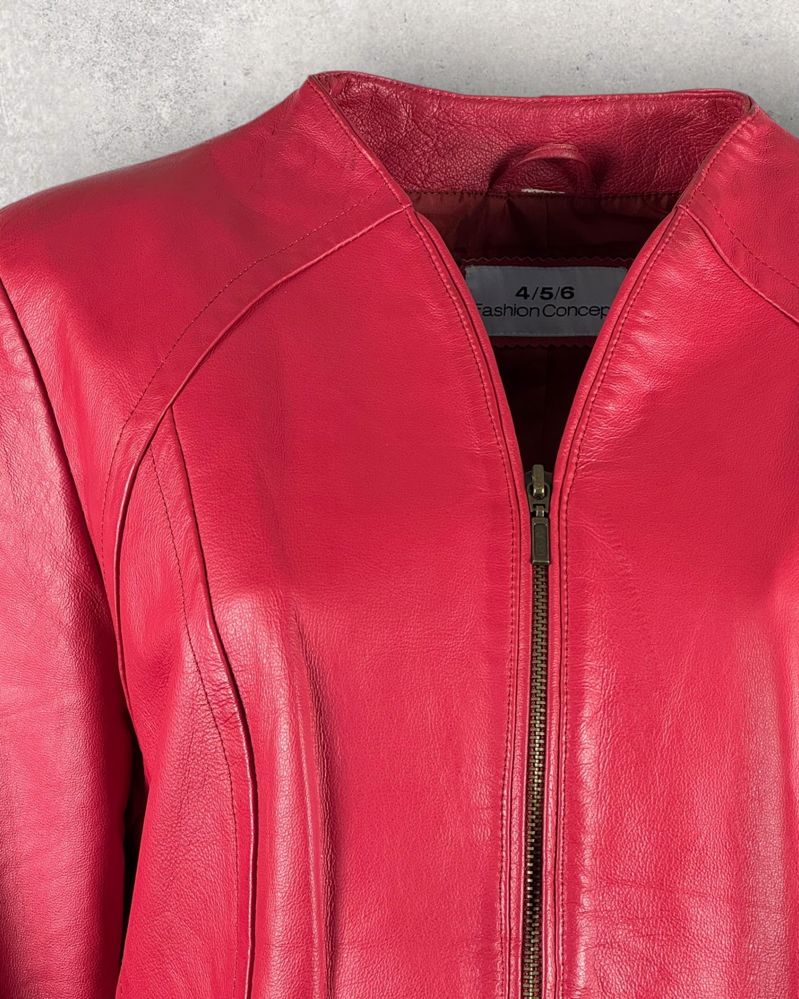 Bright Red Leather Jacket (M-L)