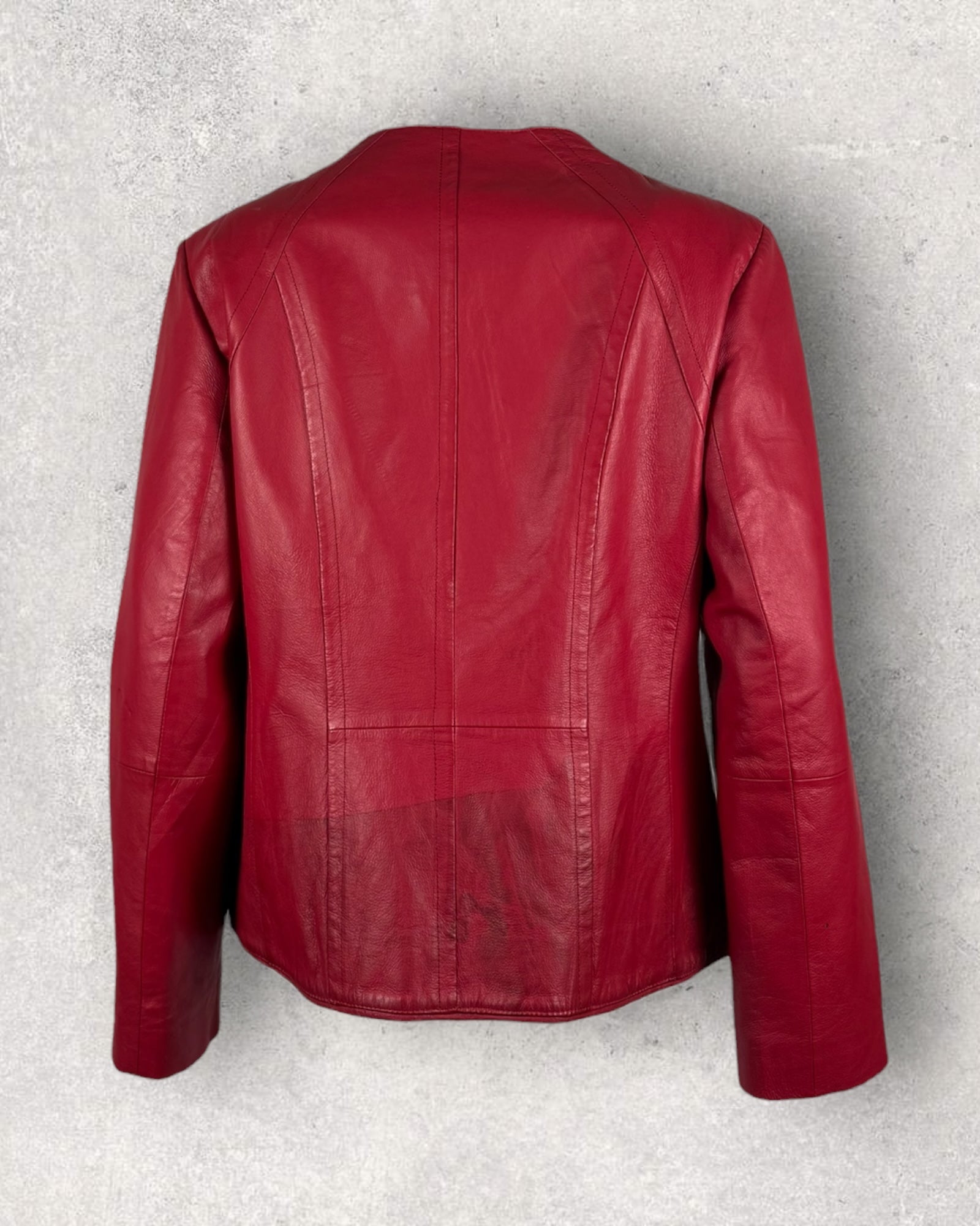 Bright Red Leather Jacket (M-L)