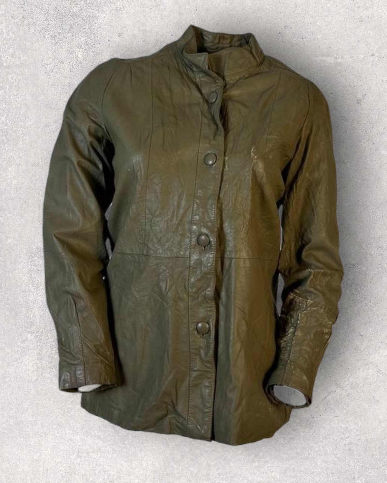 Olive Leather Jacket (XS-S)