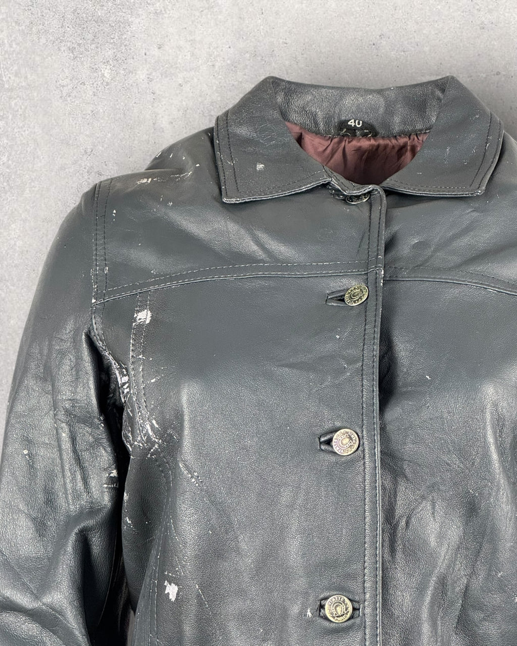 Storm Grey Leather Jacket (XS-S)