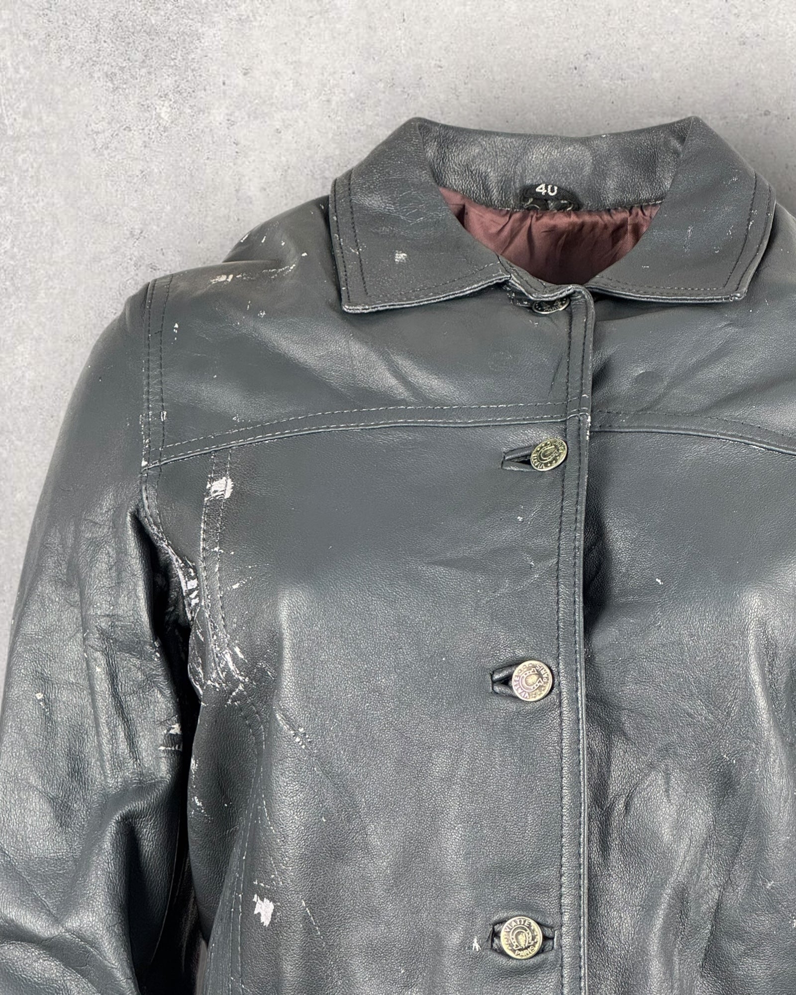 Storm Grey Leather Jacket (XS-S)