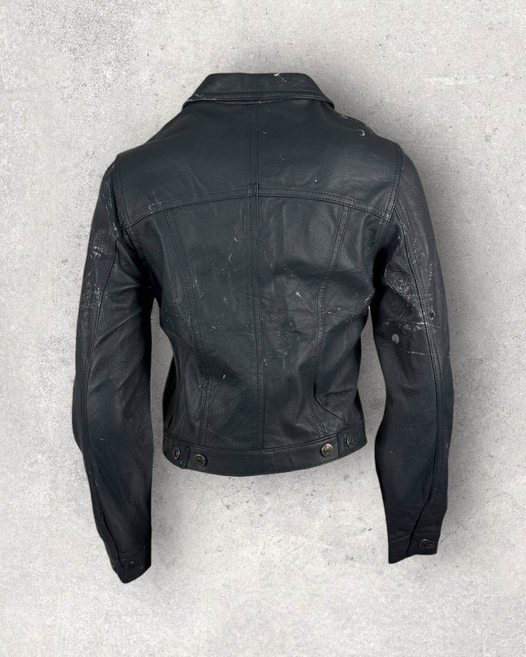 Storm Grey Leather Jacket (XS-S)