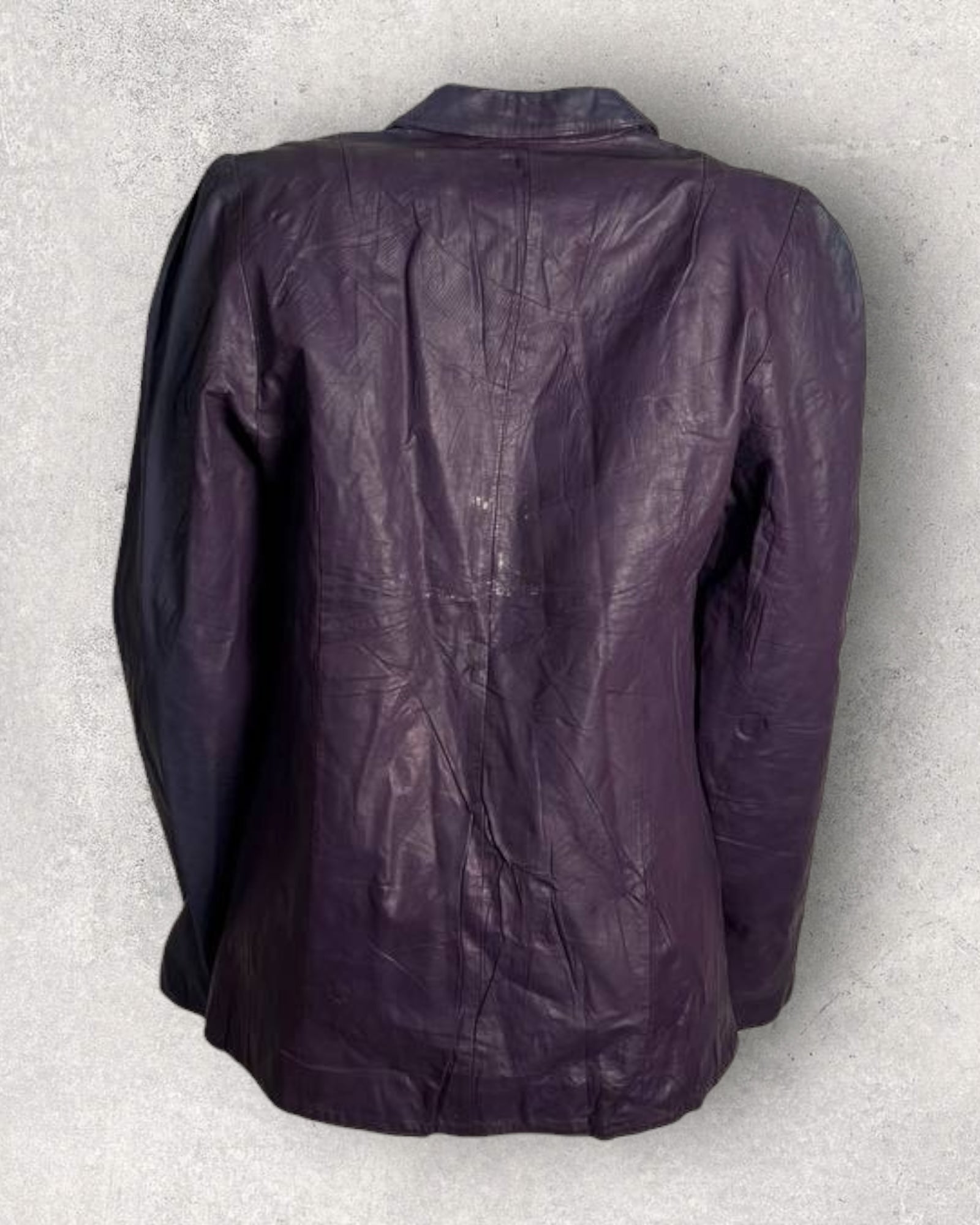 Vintage Plum Leather Jacket (S-M)