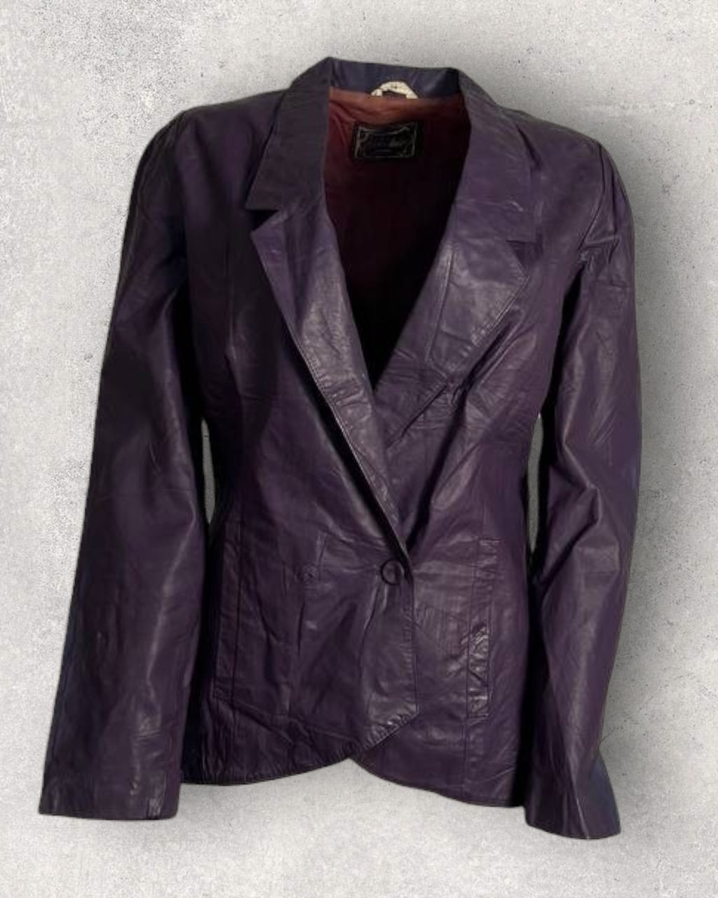 Vintage Plum Leather Jacket (S-M)