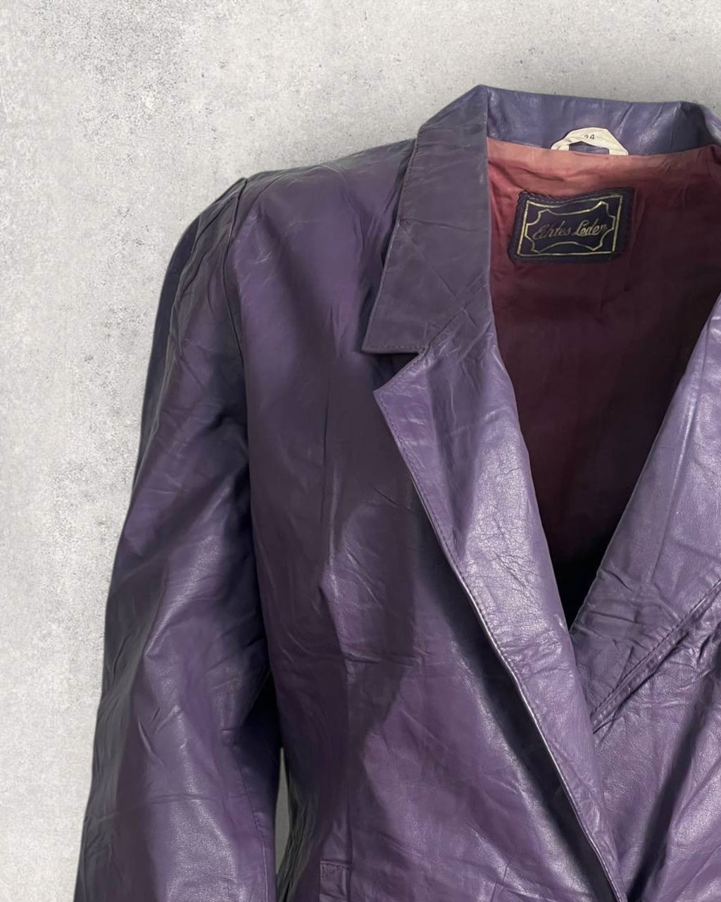 Vintage Plum Leather Jacket (S-M)