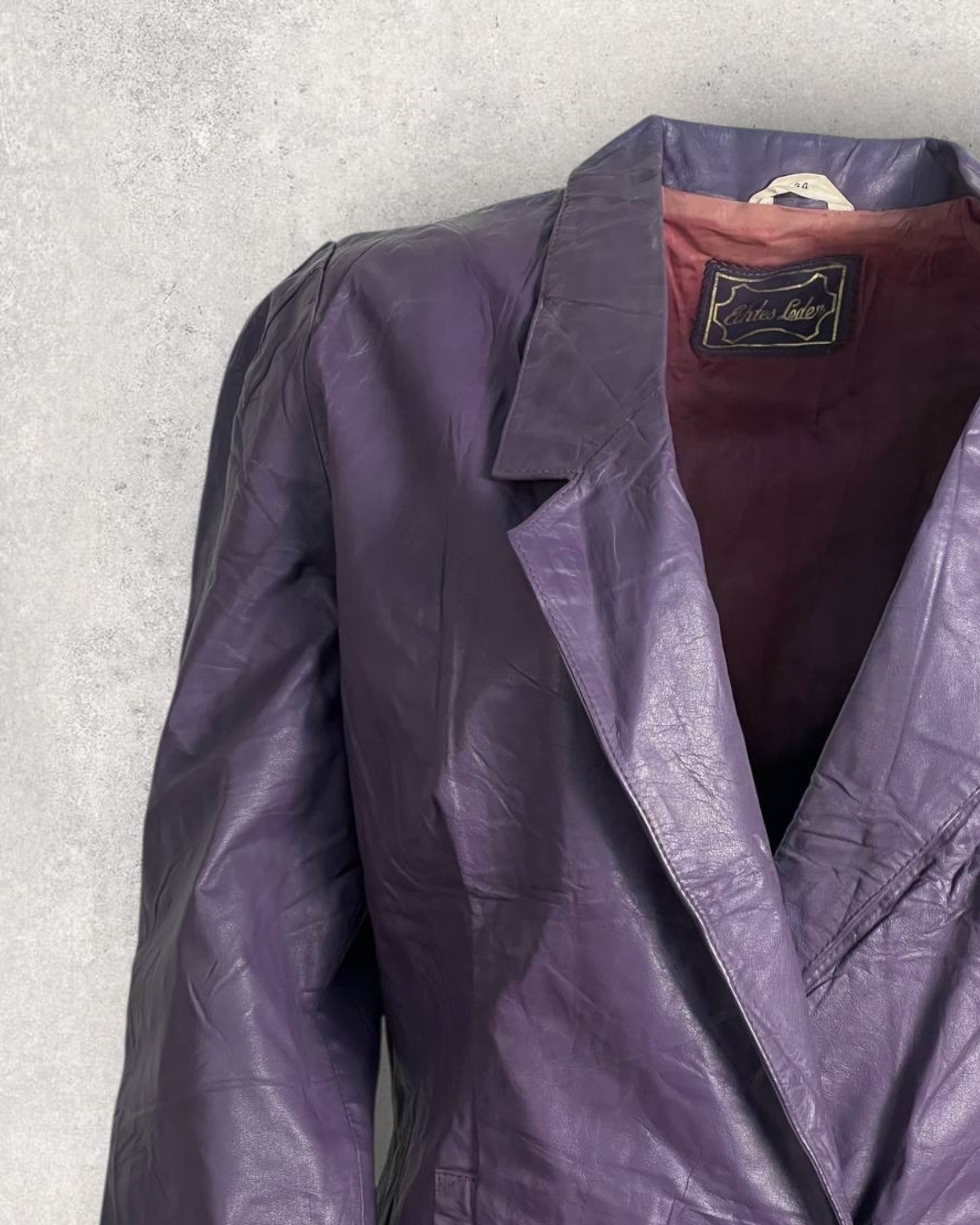 Vintage Plum Leather Jacket (S-M)
