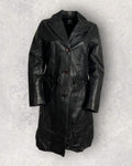 Rustic Black Leather Coat (S-M)