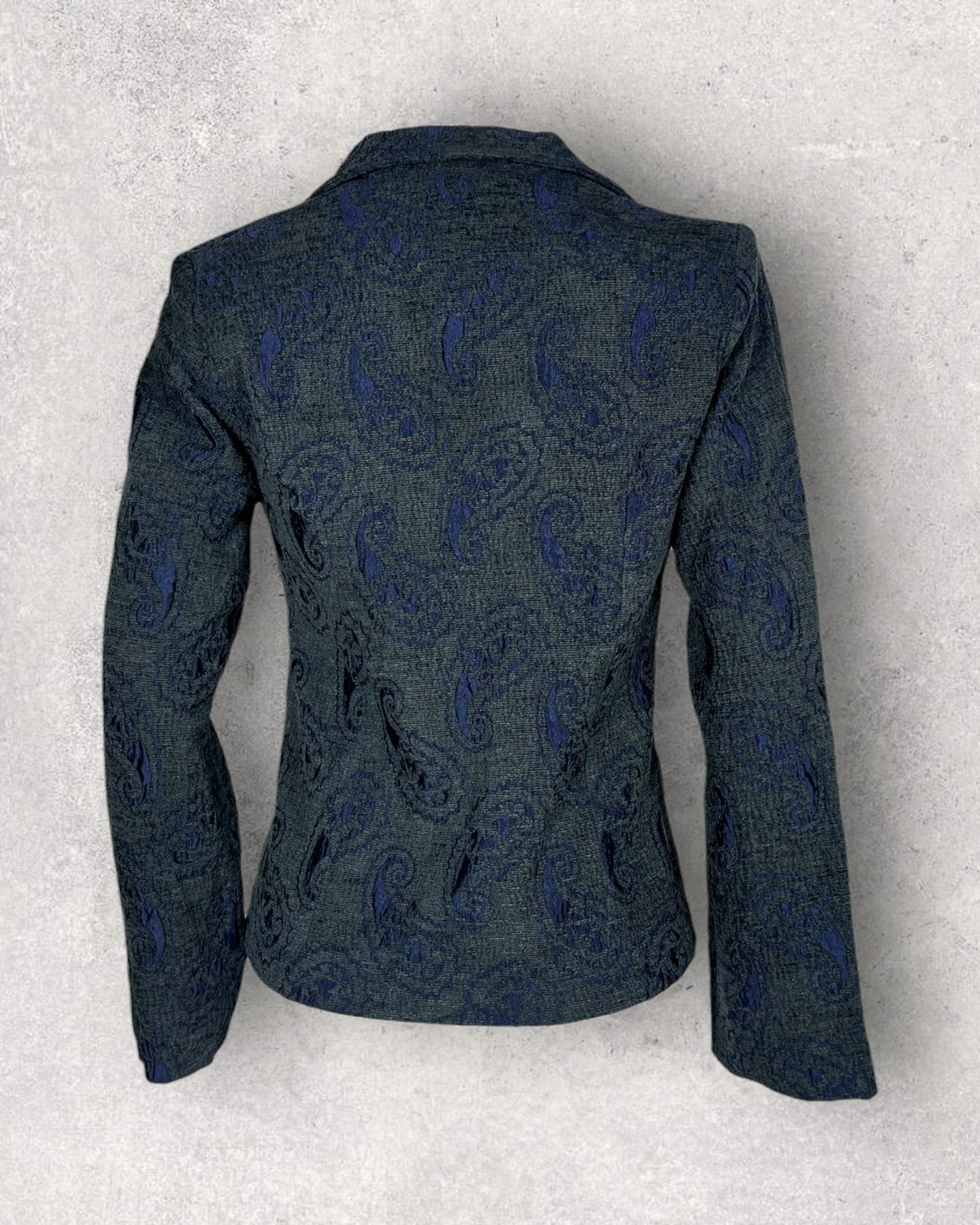 Navy Blue Patterned Blazer (S-M)
