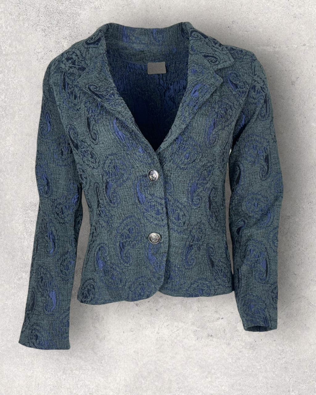 Navy Blue Patterned Blazer (S-M)